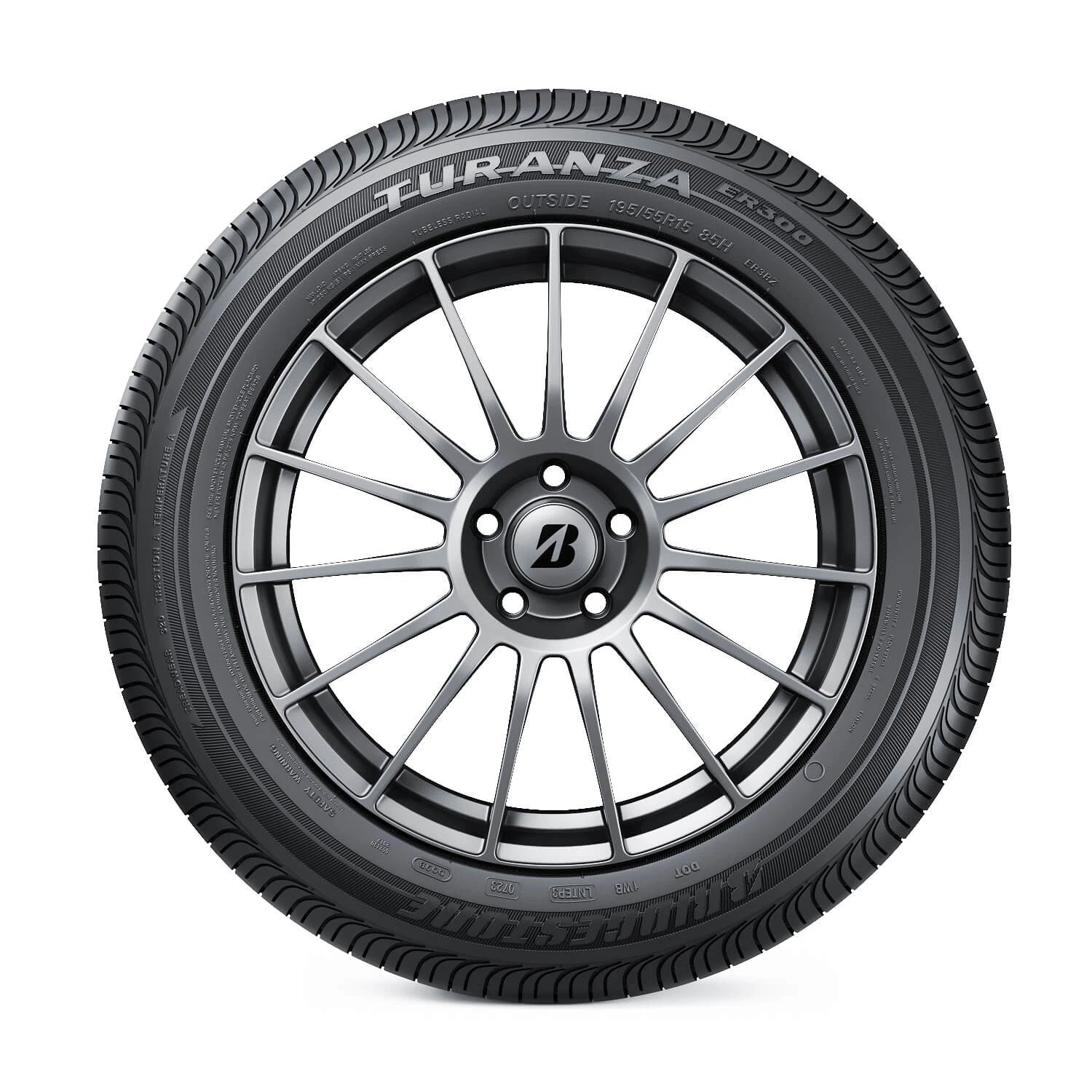 Vista lateral del Bridgestone Turanza ER300 para conducción segura